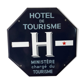 Old Hotel tourism enamelled plate