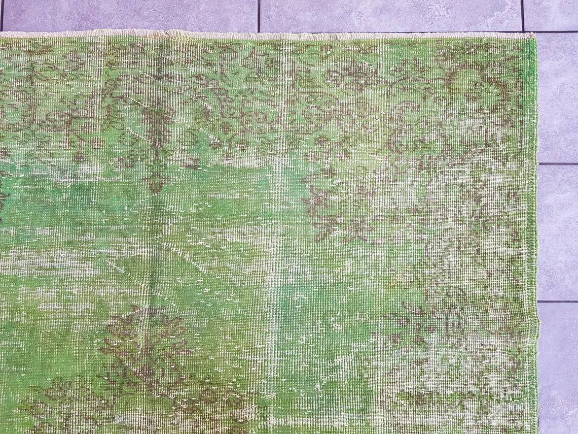 Green Vintage Turkish Rug sku v711