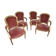 Bergères gilded wooden armchairs style LOUIS XV x 4