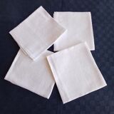 Lot de 4 serviettes de table , blanc lumineux , en coton  damassé (  59,5 x 54,5 cm )