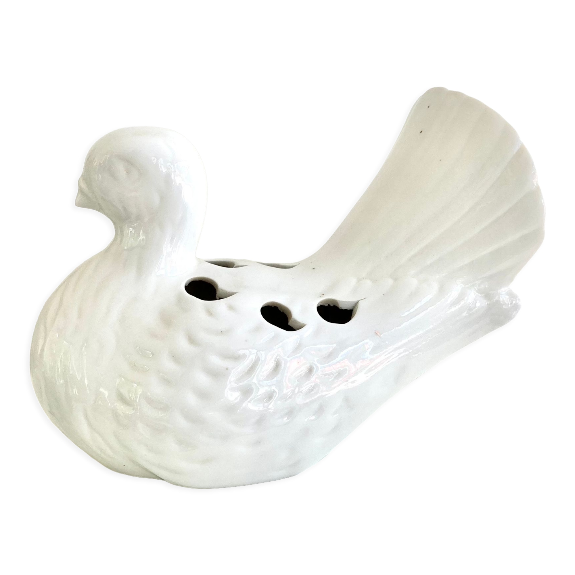 Flower pick ceramic vase bird