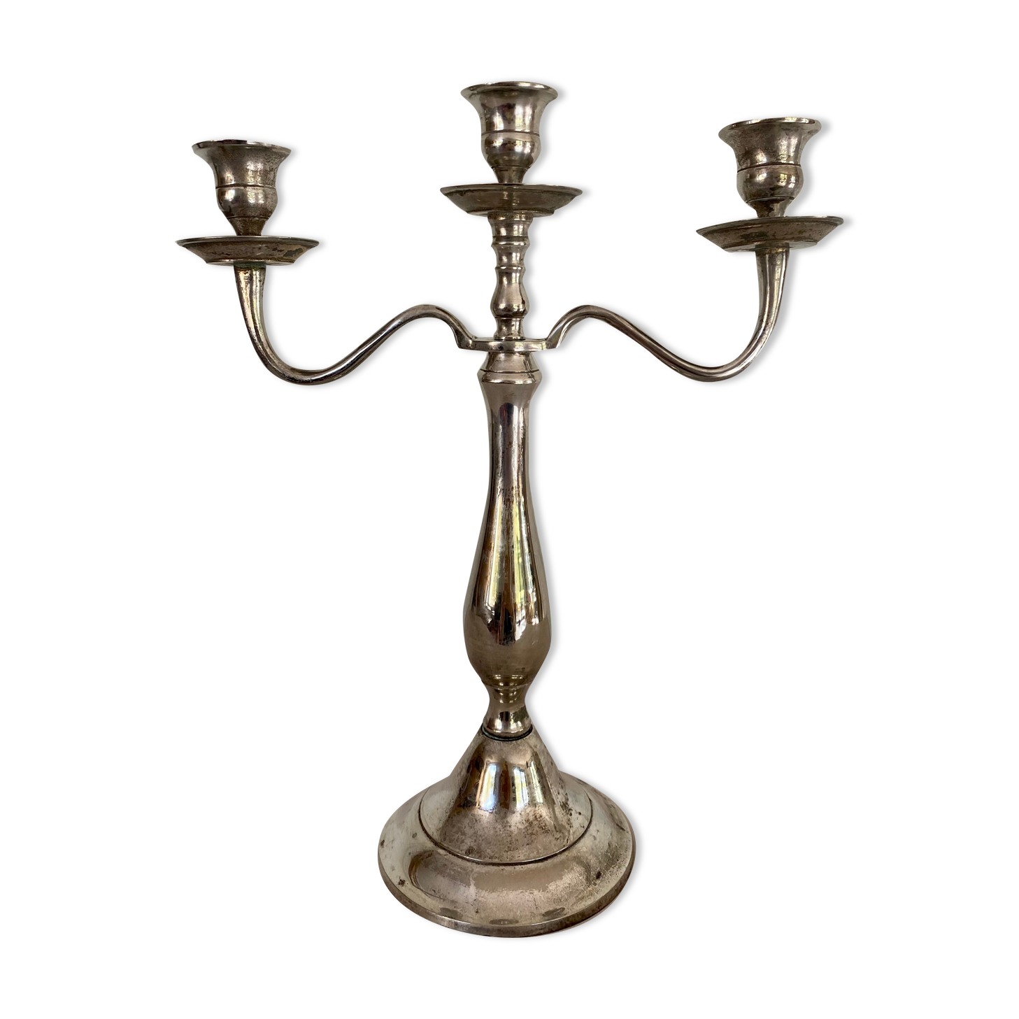 Silver metal chandelier, 3 branches