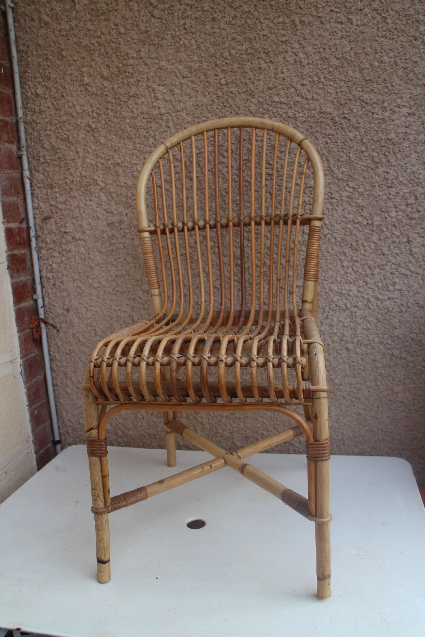 Chaise en rotin 1960