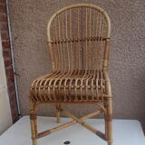 Chaise en rotin 1960
