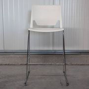 Very high stool from Haworth white and chrome