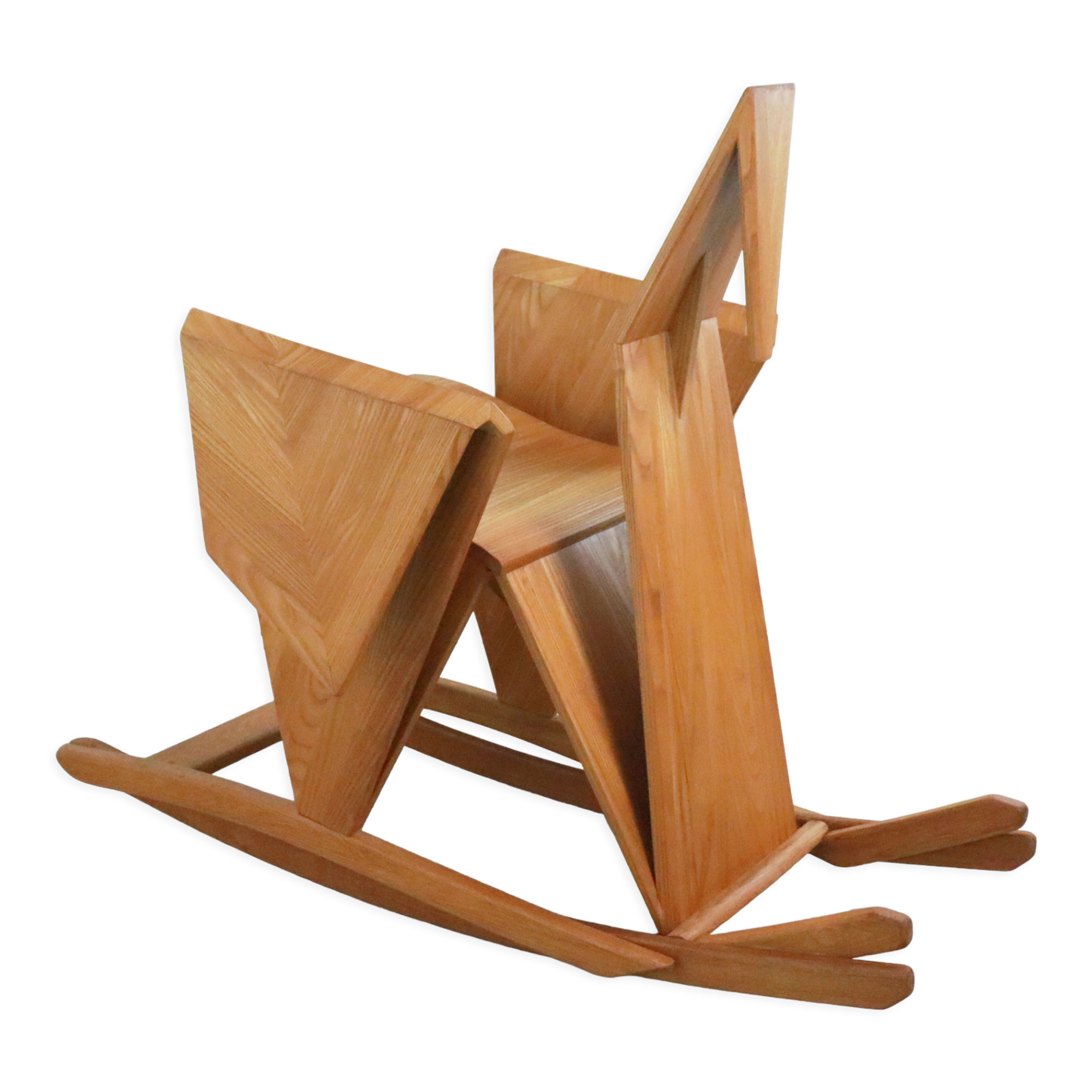 Sculptural rocking chair origami bird