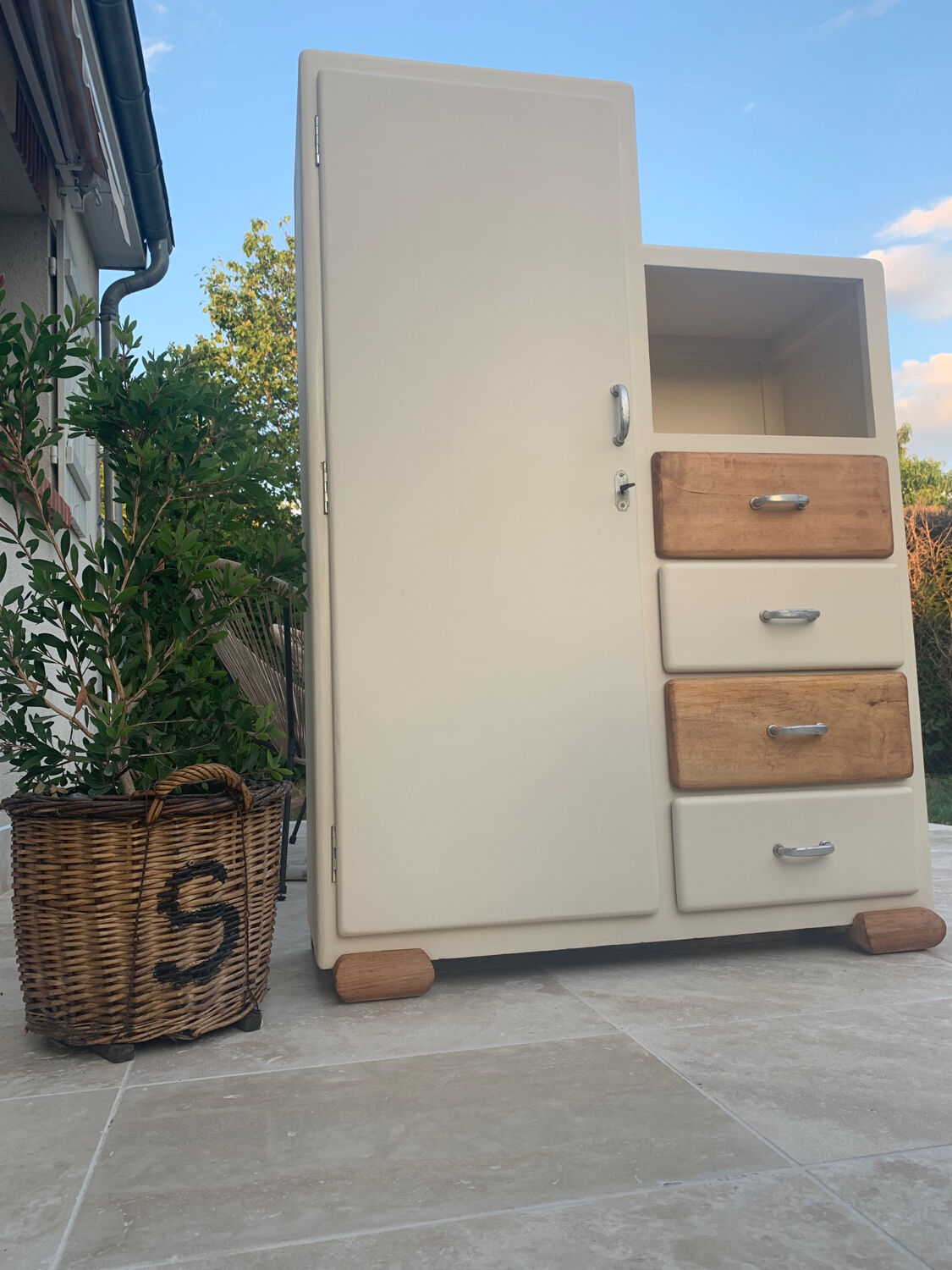 Old asymmetrical cabinet