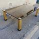Vintage coffee table smoked glass and golden feet