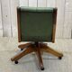 Fauteuil de bureau anglais Chesterfield en cuir vert