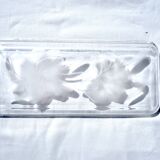 Plat à cake en verre motifs lys