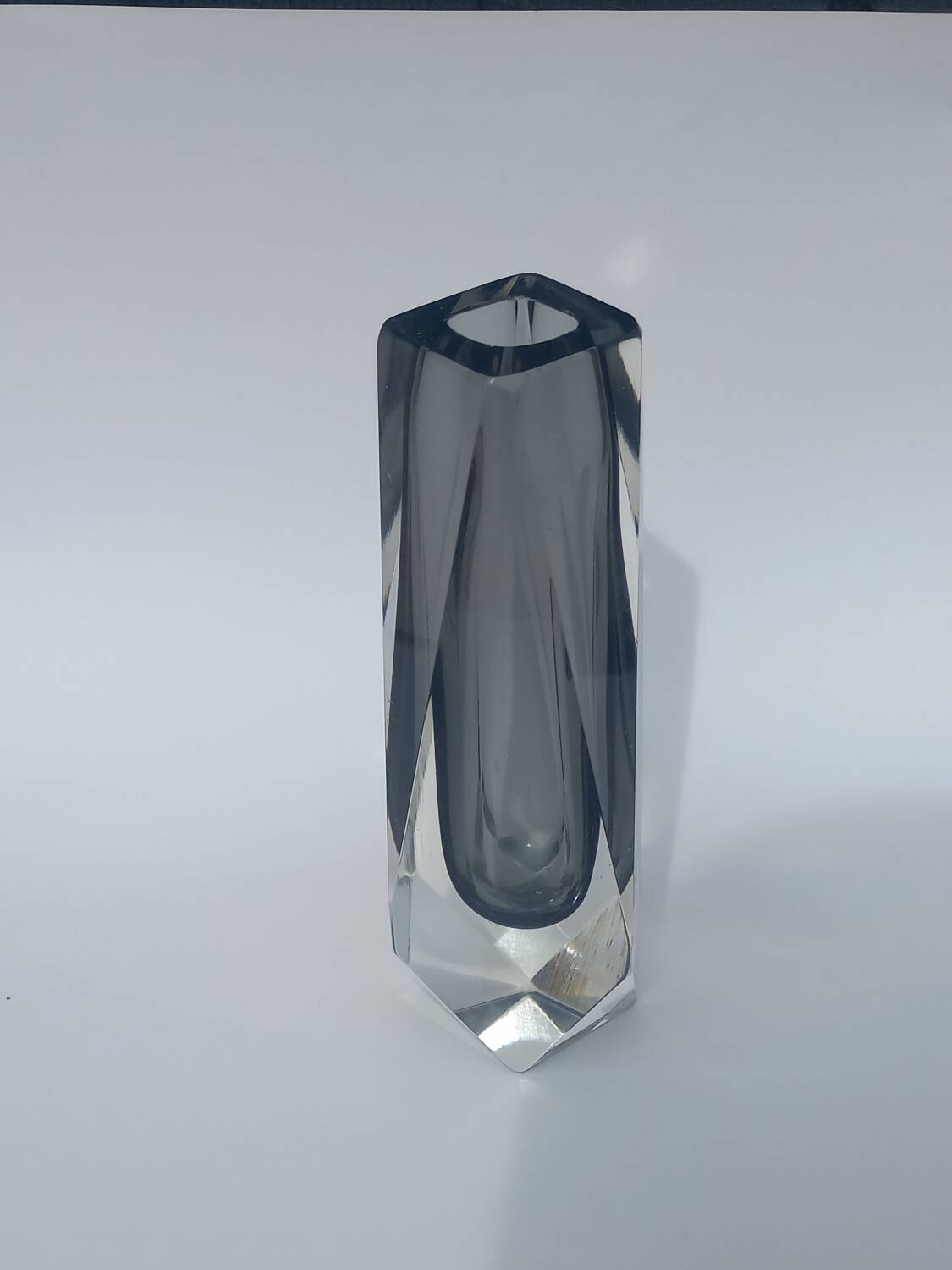 Faceted Murano Sommerso Vase by Flavio Poli