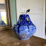 Fat lava glazed ceramic vase