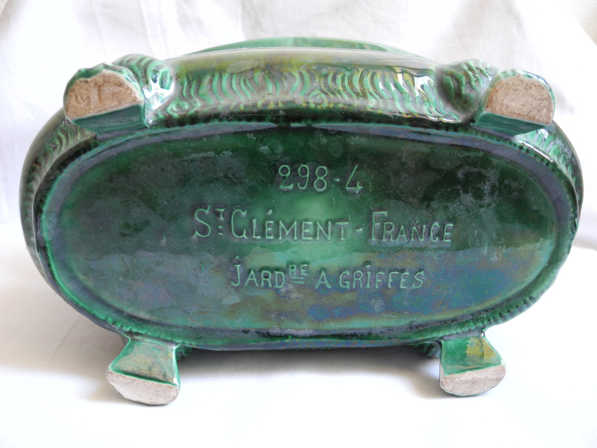 Planter claws dabdding Saint Clement french flowers pot retro deco