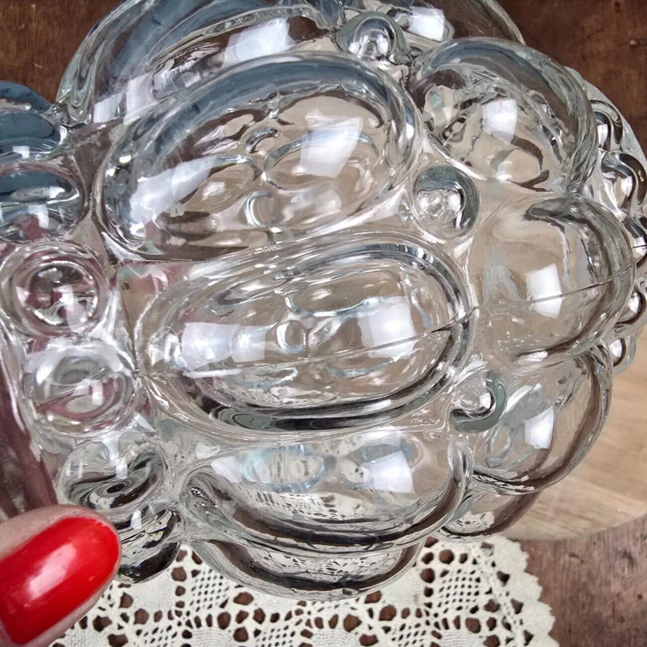 Vintage glass moulded globe – Light fixture with bubble decor