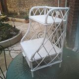 White rattan shelf
