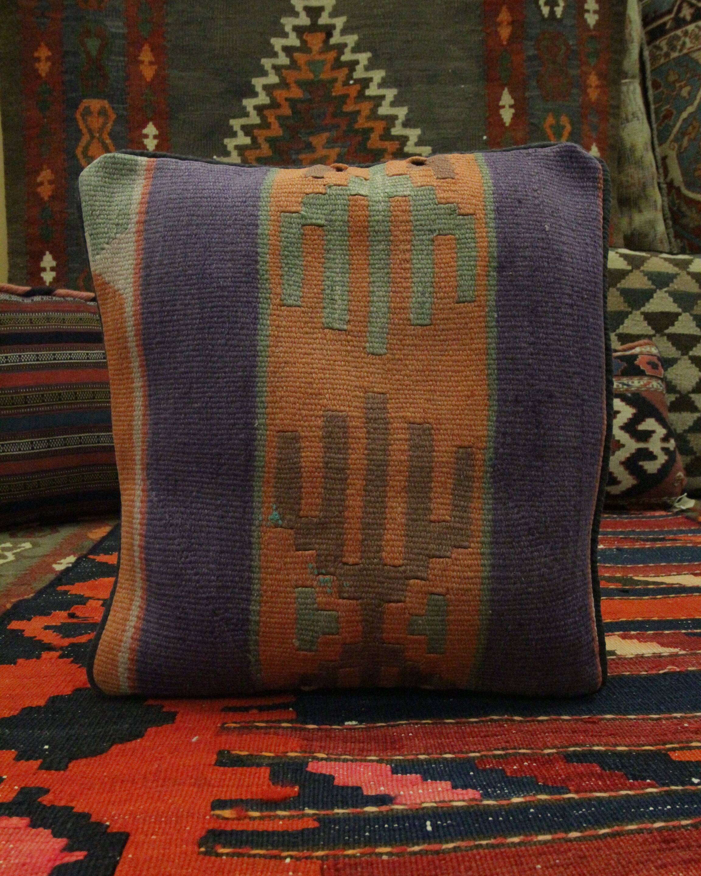 Handmade Striped Kilim Cushion Cover 37x40cm