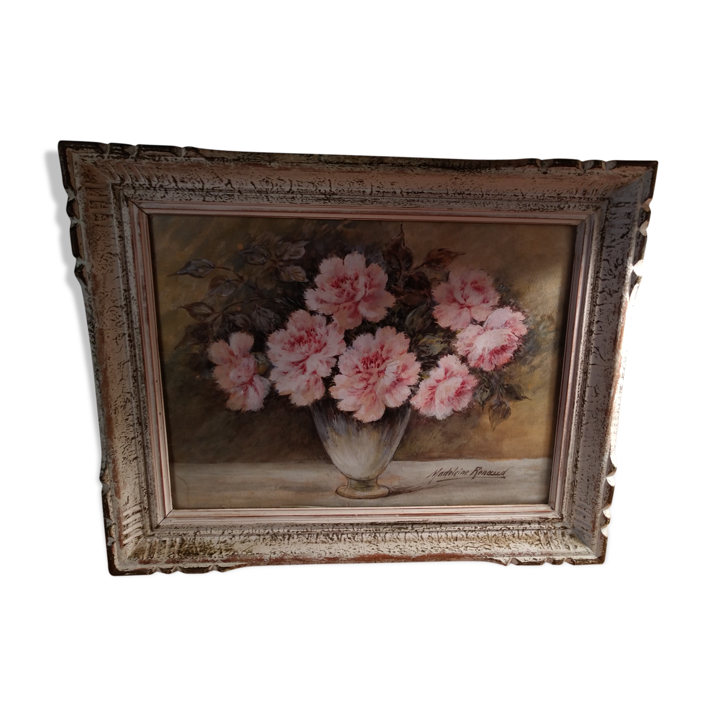 Tableau aquarelle bouquet de Pivoines Madeleine Renaud