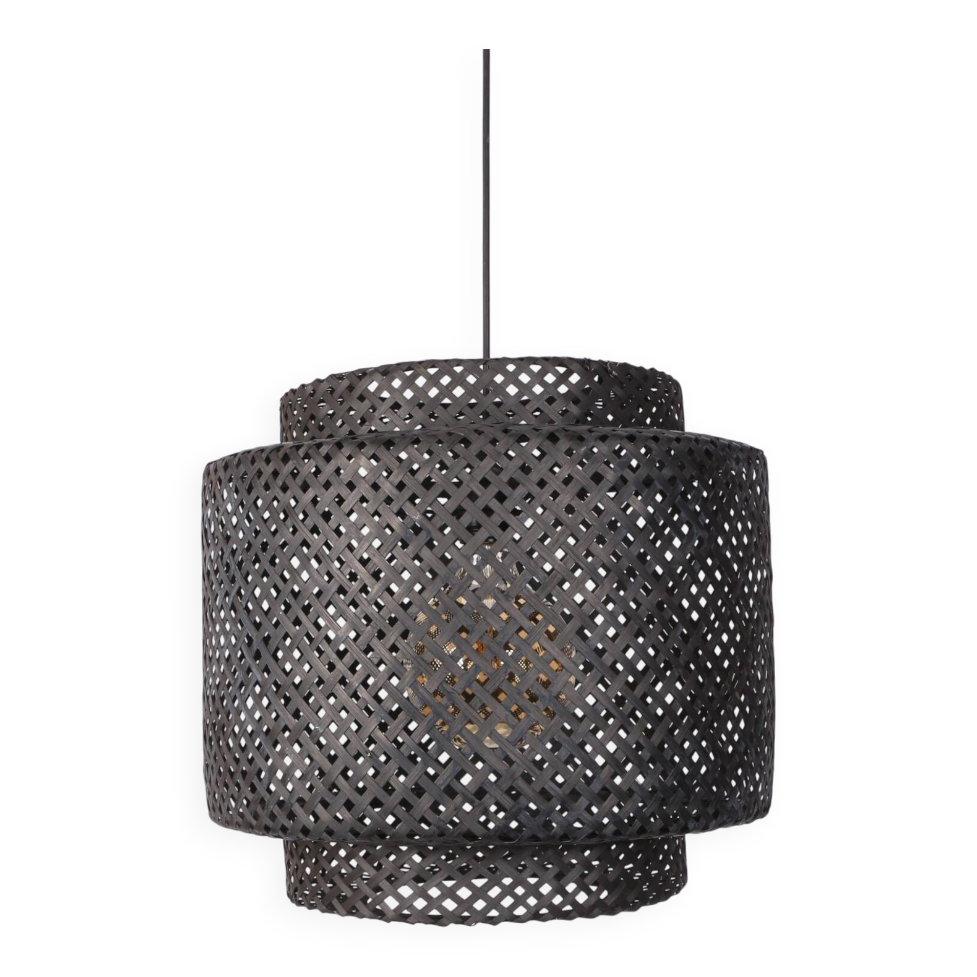 Handcrafted woven bamboo pendant light