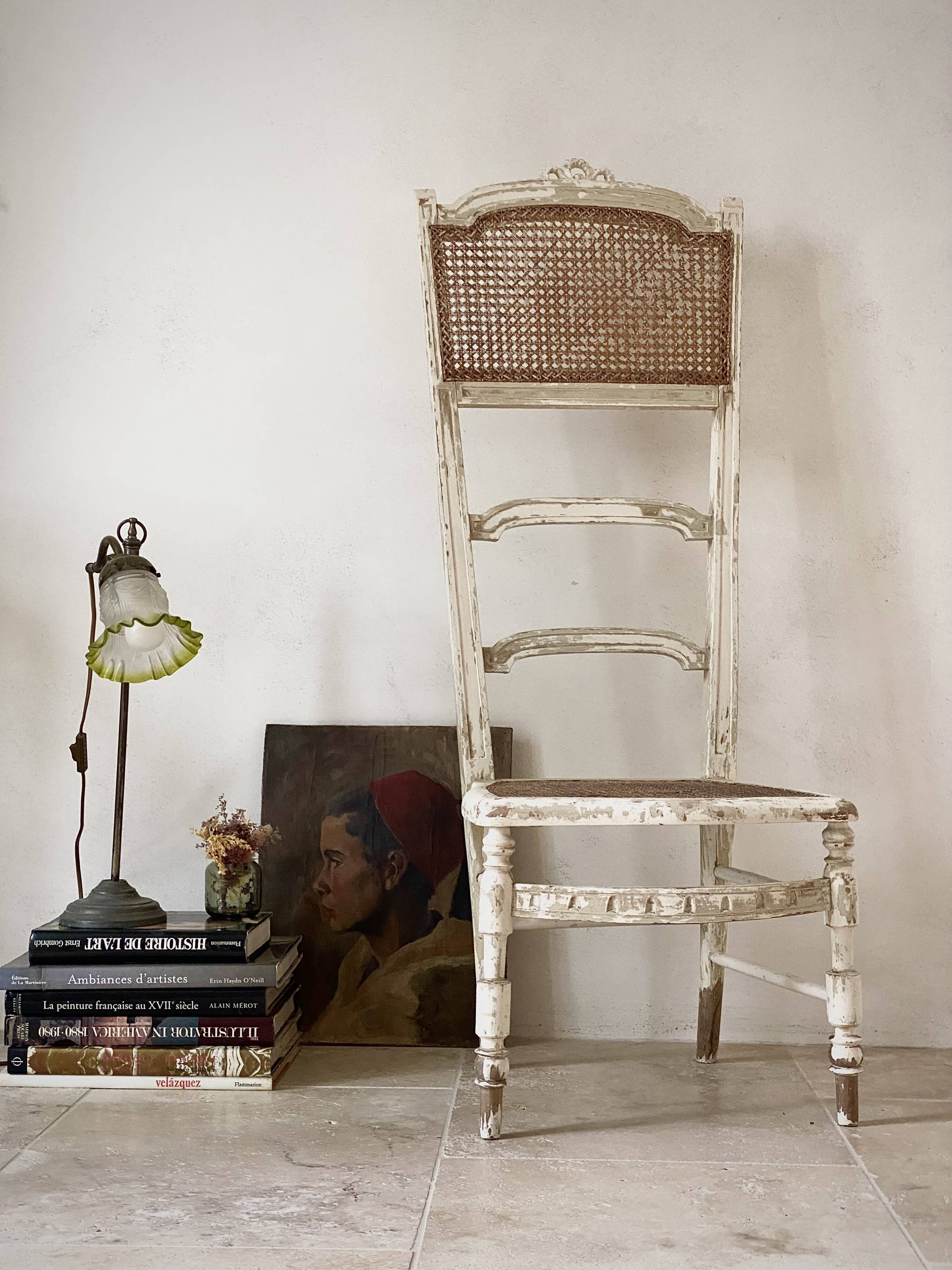 Chaise de nourrice XIXe Napoléon III cannée et patinée