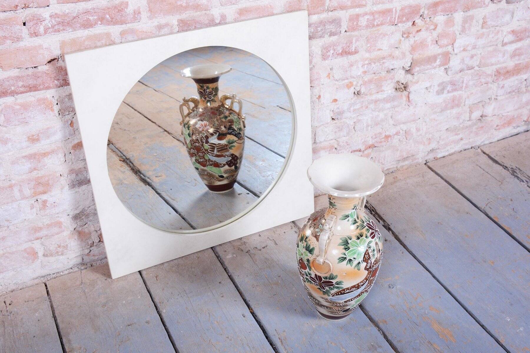 Mid-Century Czech Wall Mirror with Wooden Frame, 1970s