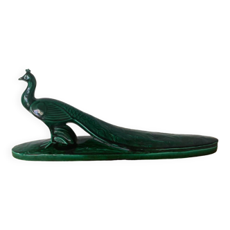 Large green art nouveau peacock