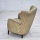 1960s, Danish armchair, light green furniture velour, beech wood.