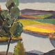 Original Swedish Oil on Panel - "Natural Landscape" by Frans Rase (1913-1994) - Signed - Vintage & Framed - 56 × 48 cm (22" × 18.9")