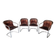 Set of 4 Armchairs, Chrome-Plated Metal – 1970
