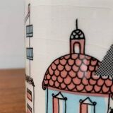 German ceramic box or mid-century biscuit jar with a teak lid by SMF Schramberg Keramik, 1960s