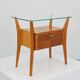 Gio Ponti bedside table in maple and walnut, La Permanente Mobili Cantù, 1940s