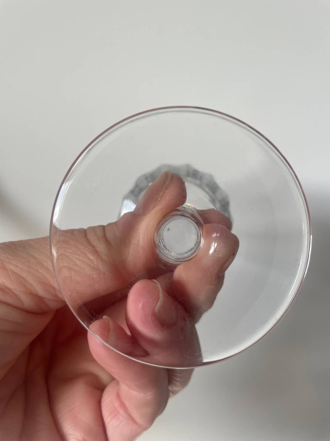 2 hollow crystal champagne glasses