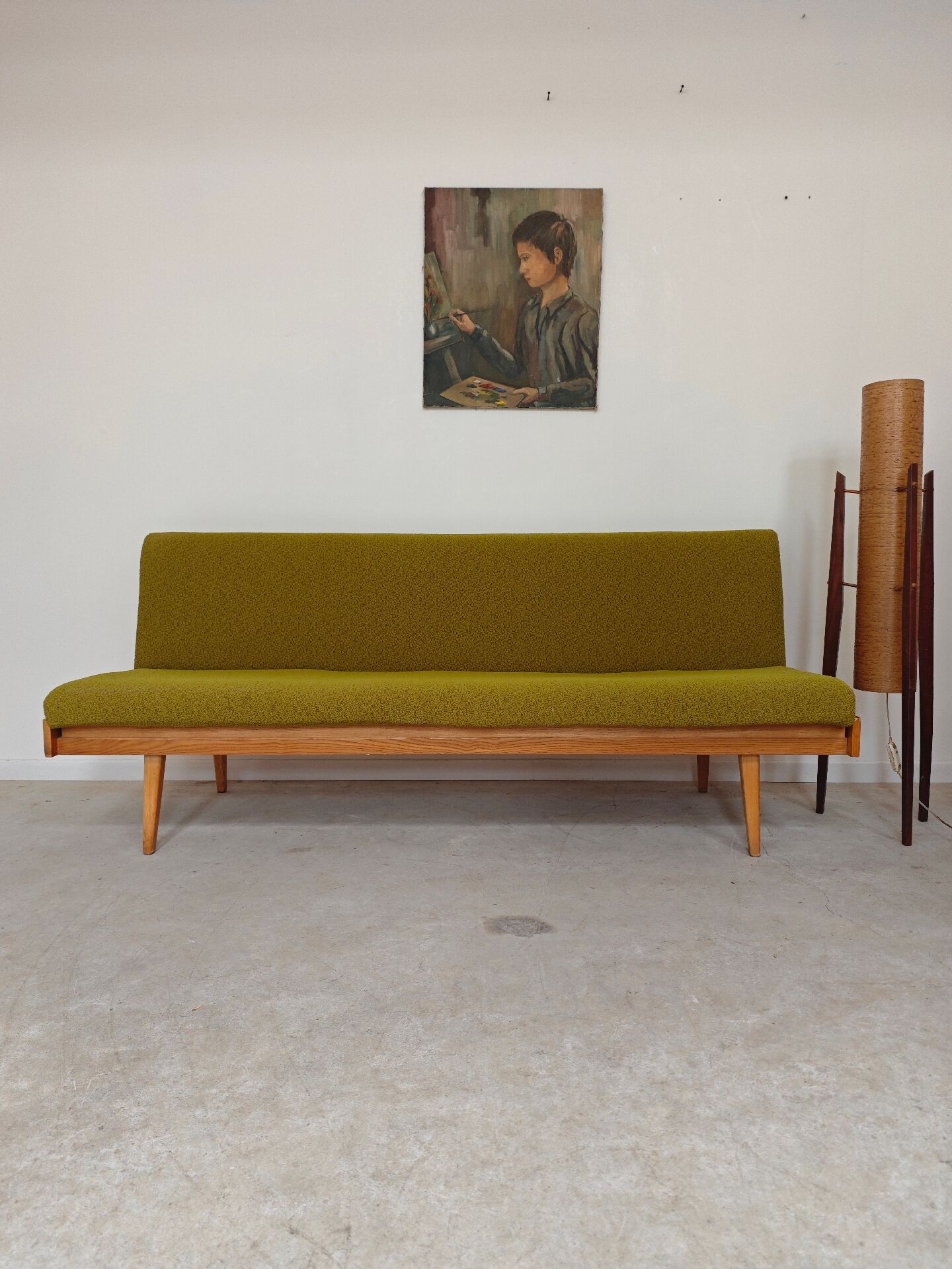Folding daybed green Interier Praha Ex Czechoslovakia