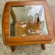 Table basse scandinave carrée Simeuble bois courbé et verre 60cm