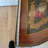 Louis XV bedside table or gueridon with floral motifs, 19th century.