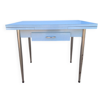 Formica table with extensions and drawer