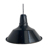 Old suspension lamp emaillee black 40 cm