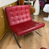 Barcelona red leather chair Knoll edition