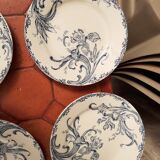 6 plates with dessert iris Clairefontaire