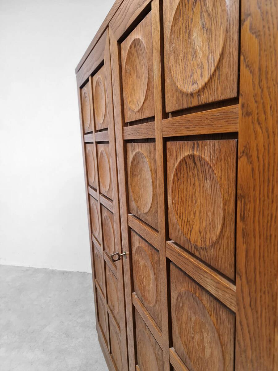 Vintage brutalist bar cabinet 'Cubism' Gerhard Bartels