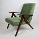 Fauteuil vintage vert olive modèle B-310, années 1970