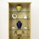 Vitrine haute en loupe d'érable moucheté des années 1980 de Studio Smania, style Memphis Milano vintage