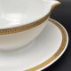 Limoges porcelain gravy boat with gold edging