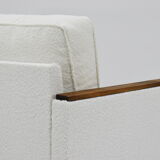 Fauteuil original des années 70 ZWP-08 bouclé blanc
