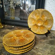 5 oyster plates in barbotine