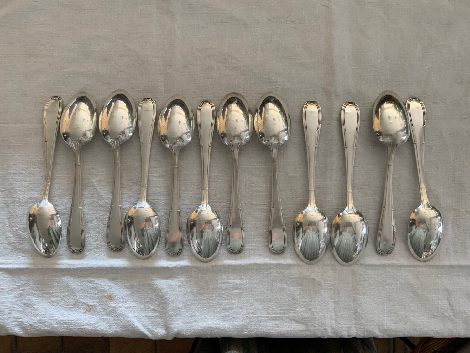 12 silver-plated spoons