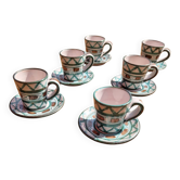Set of 6 Coffee Cups Robert Picault Vallauris