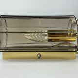 1960s/70s Wall Lamp Glashütte Limburg Germany Glass & Metal Age Design