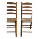 pair of vintage straw chairs