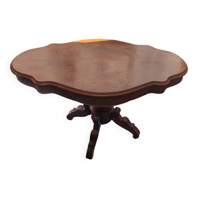 Table guéridon ovale ancienne en bois massif
