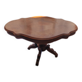 Antique oval pedestal table in solid wood